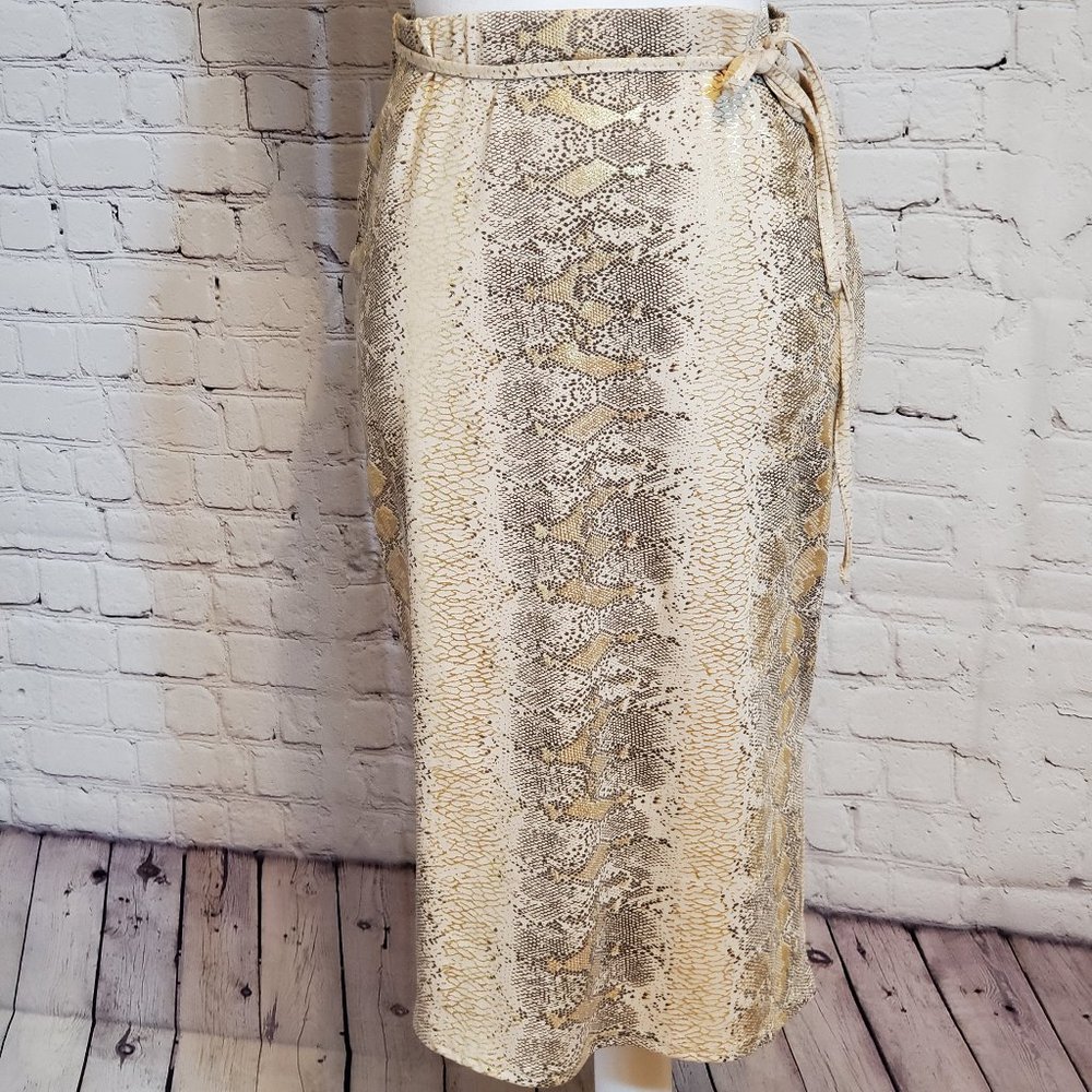 Etam Gold Sneak Print Skirt Size 12 NWOT
